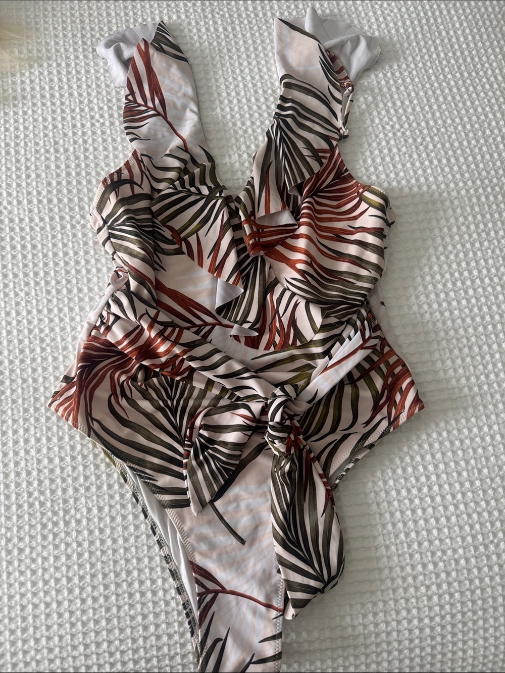 One piece v neck swim suit
